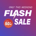 Flash Sale Banner. Up to 50% discount.Limited time offer. Royalty Free Stock Photo